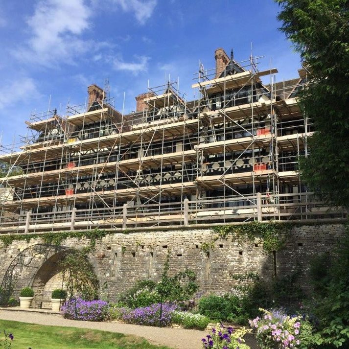 Scaffolding on a large residential property