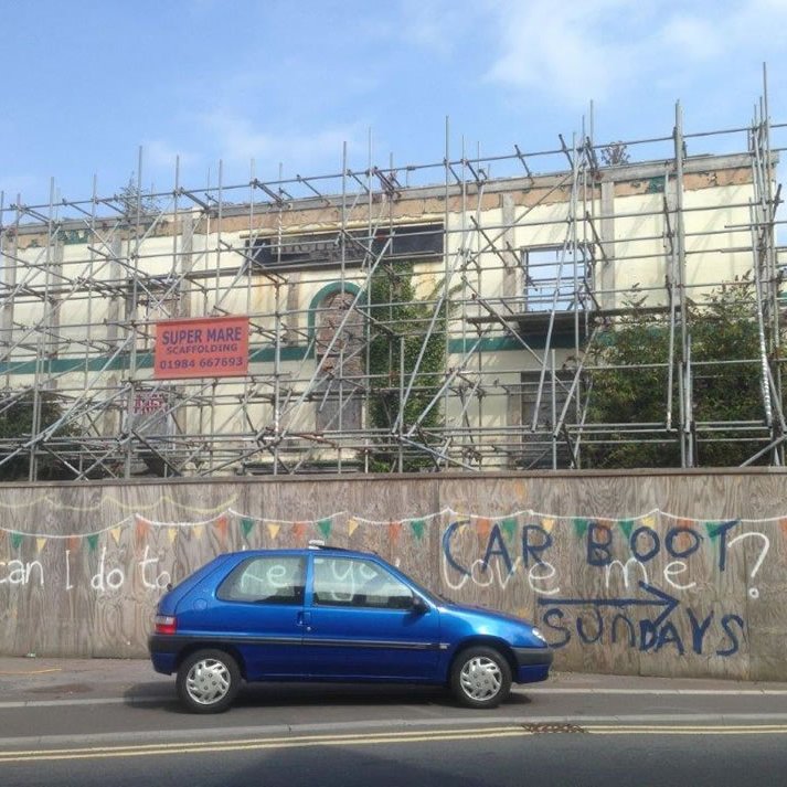 Scaffolding erected for renovation works Somerset